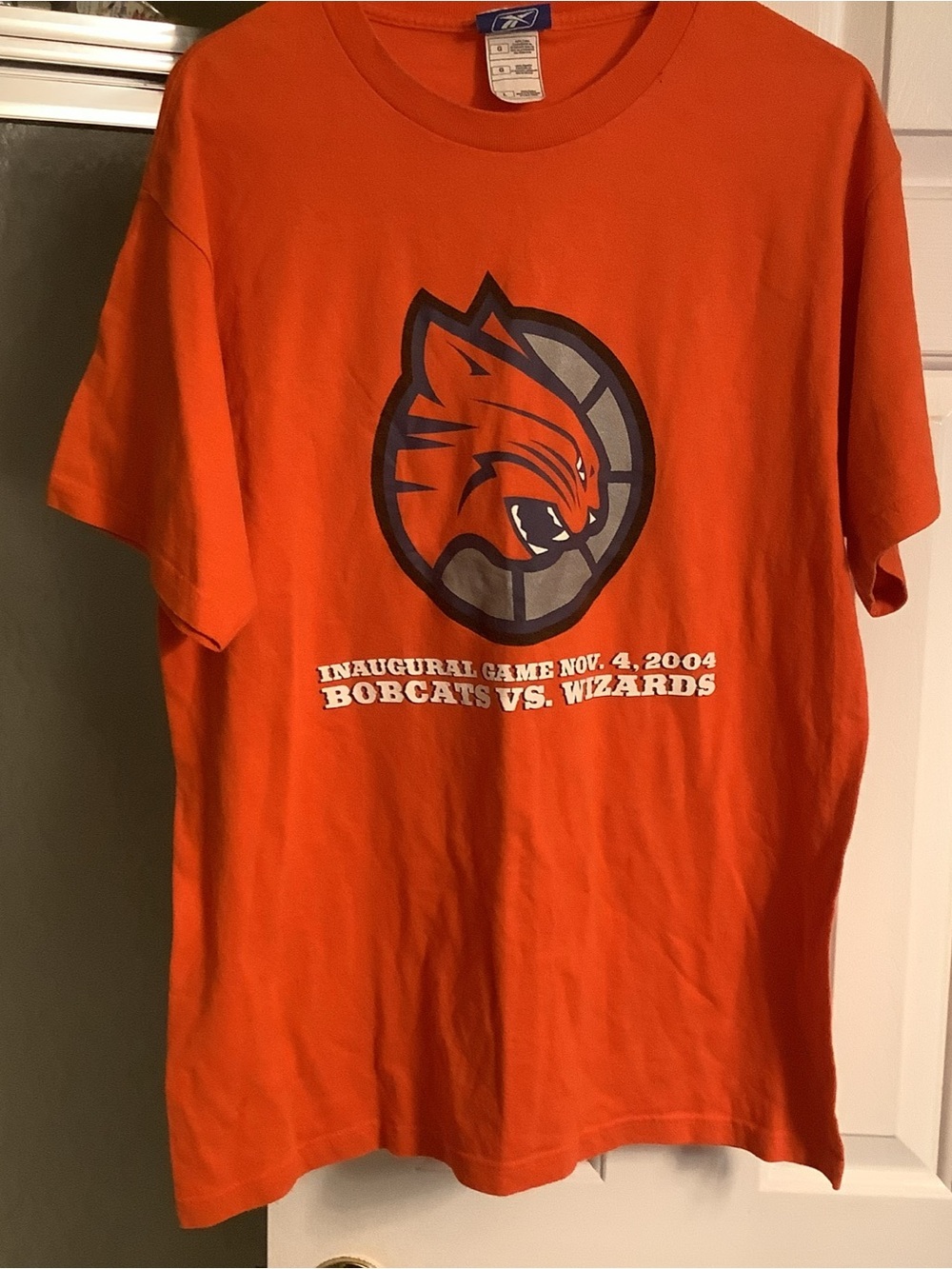 Vintage Reebok Orange Charlotte Bobcats Graphic Tee